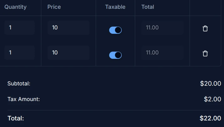 GST automated calculation interface